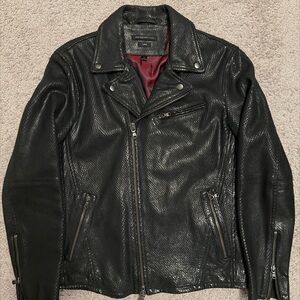 John Varvatos Luxe Biker Jacket - 100% Leather Embossed Snakeskin Size M $1300